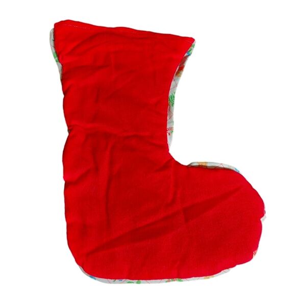 Vintage Cottagecore Handmade Multicolored Patchwork Squares Christmas Stocking - Picture 6 of 12